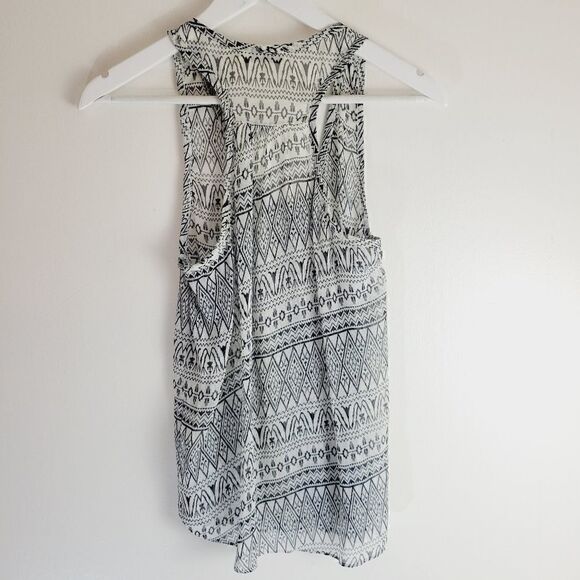 Costa Blanca Sheer Tribal Button Down Tank Top - Picture 5 of 7
